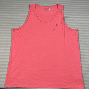 Polo Ralph Lauren Shirt Mens XL Pink Classic Fit Tank Top Sleeveless Pony Logo